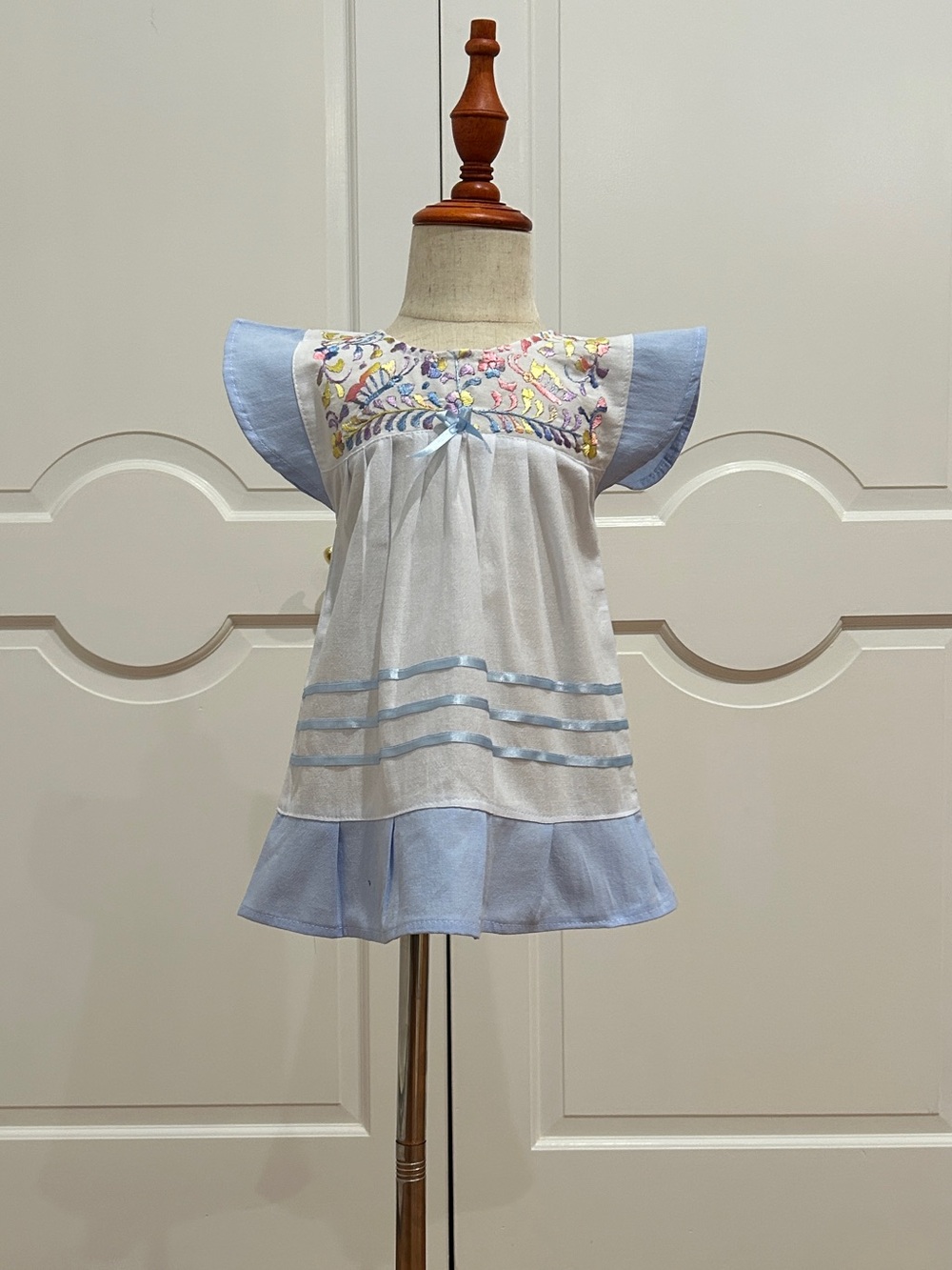 Mexican Girls Dress With Hand Embroidered.